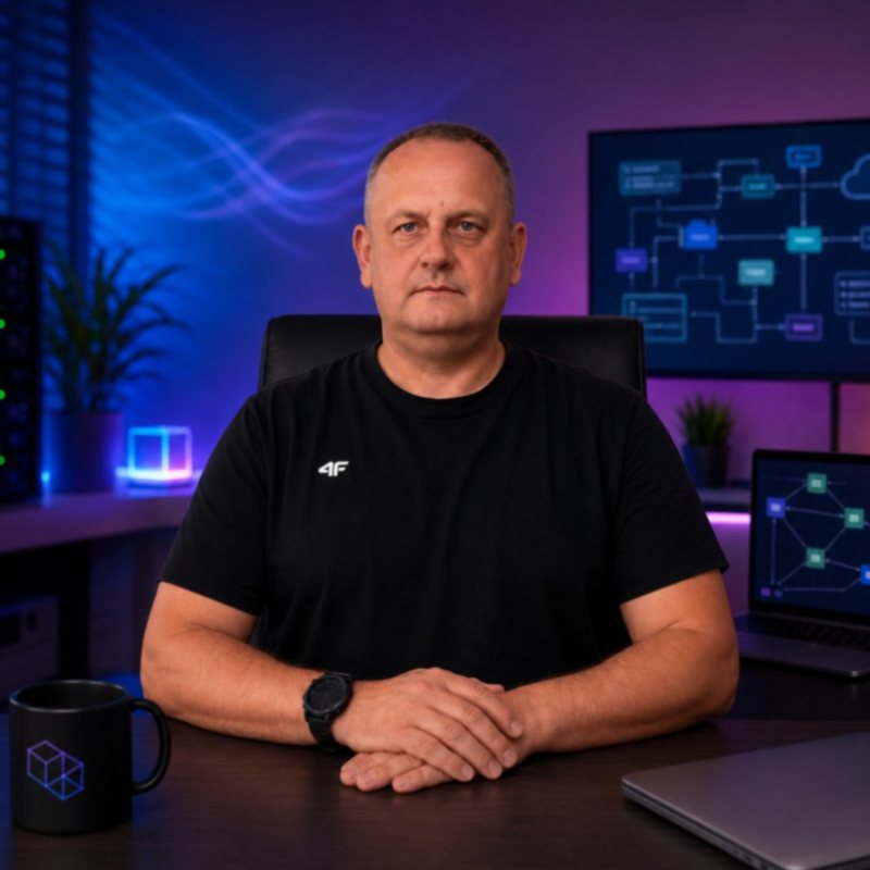 Robert Białczak at his desk
